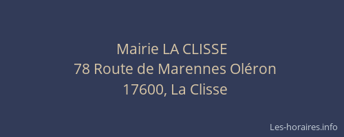 Mairie LA CLISSE