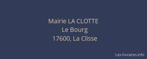 Mairie LA CLOTTE