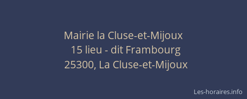 Mairie la Cluse-et-Mijoux