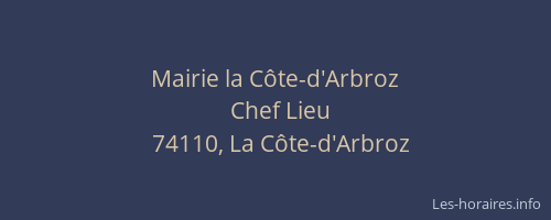 Mairie la C&ocirc;te-d'Arbroz