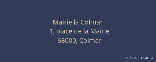 Mairie la Colmar