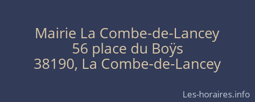Mairie La Combe-de-Lancey
