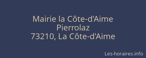 Mairie la Côte-d'Aime