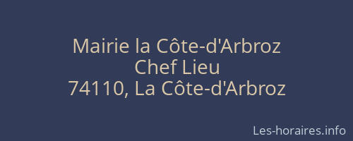 Mairie la Côte-d'Arbroz