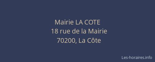 Mairie LA COTE