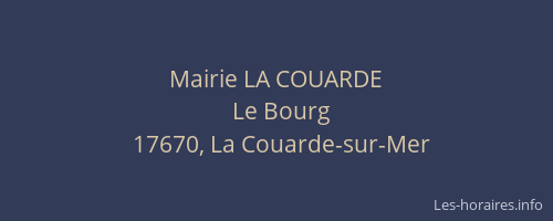 Mairie LA COUARDE