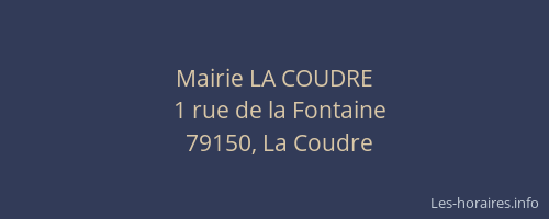 Mairie LA COUDRE