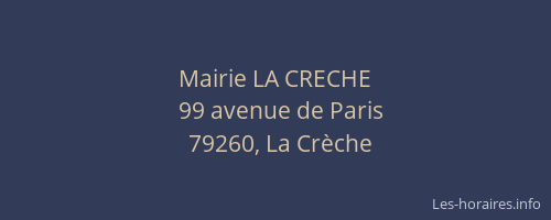 Mairie LA CRECHE