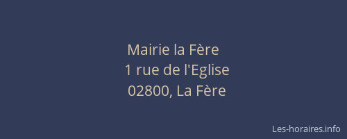 Mairie la Fère
