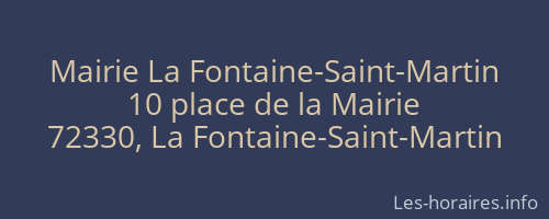 Mairie La Fontaine-Saint-Martin