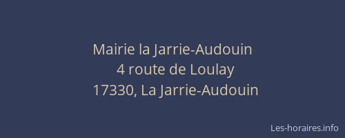 Mairie la Jarrie-Audouin