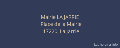 Mairie LA JARRIE