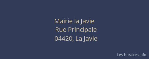 Mairie la Javie