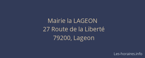 Mairie la LAGEON