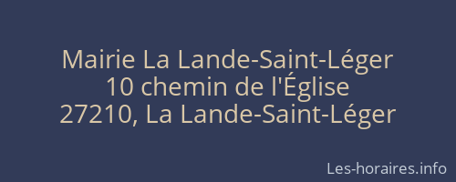 Mairie La Lande-Saint-Léger