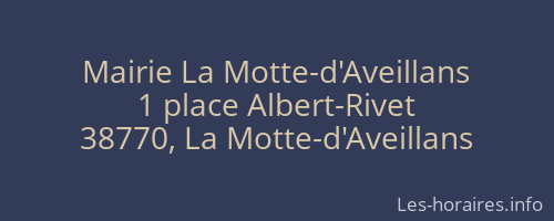 Mairie La Motte-d'Aveillans