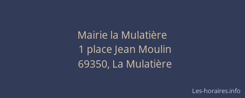 Mairie la Mulatière
