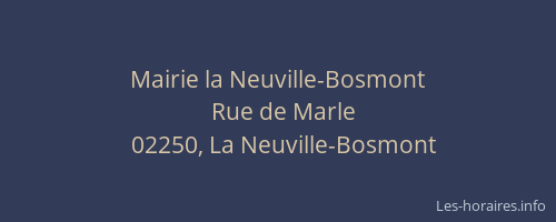 Mairie la Neuville-Bosmont