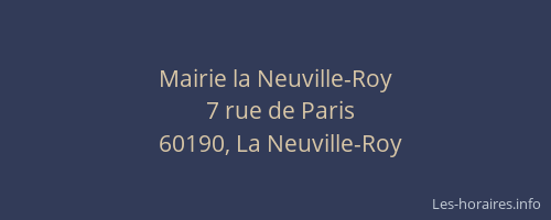 Mairie la Neuville-Roy