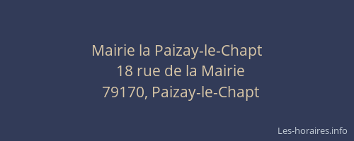 Mairie la Paizay-le-Chapt
