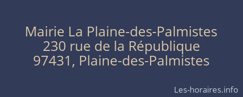 Mairie La Plaine-des-Palmistes