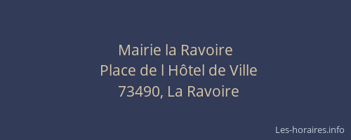 Mairie la Ravoire