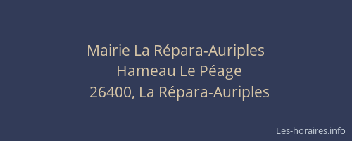Mairie La R&eacute;para-Auriples