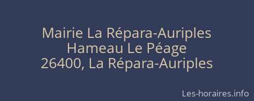 Mairie La Répara-Auriples