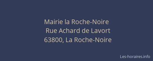 Mairie la Roche-Noire