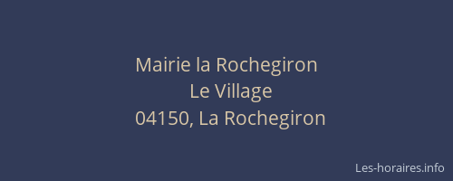 Mairie la Rochegiron