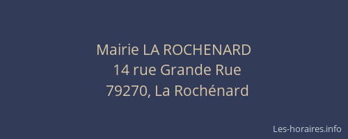 Mairie LA ROCHENARD