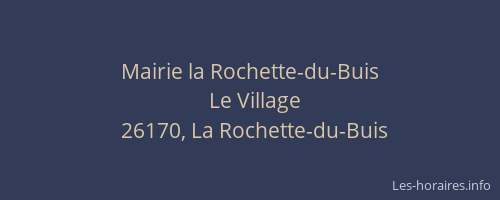 Mairie la Rochette-du-Buis