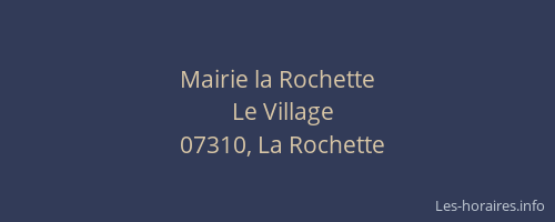 Mairie la Rochette