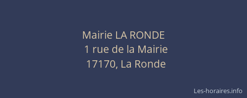 Mairie LA RONDE