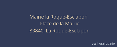 Mairie la Roque-Esclapon