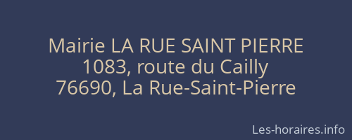 Mairie LA RUE SAINT PIERRE