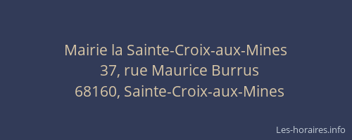 Mairie la Sainte-Croix-aux-Mines
