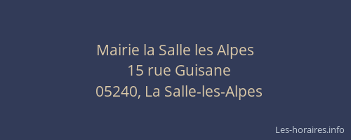 Mairie la Salle les Alpes
