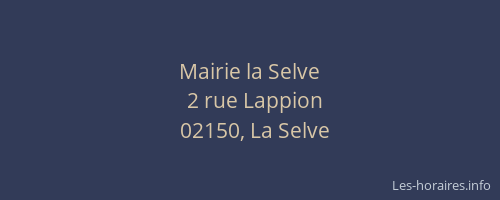 Mairie la Selve
