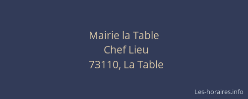 Mairie la Table