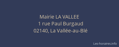 Mairie LA VALLEE