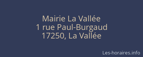 Mairie La Vallée