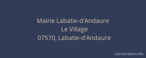Mairie Labatie-d'Andaure