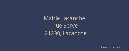 Mairie Lacanche