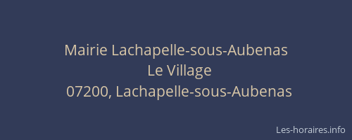 Mairie Lachapelle-sous-Aubenas