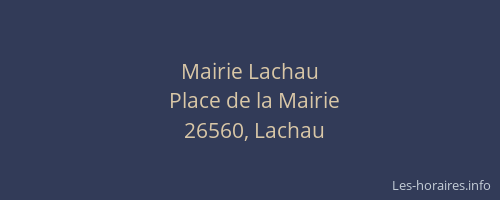 Mairie Lachau