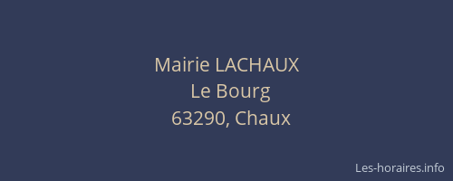 Mairie LACHAUX
