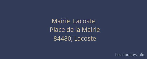 Mairie  Lacoste