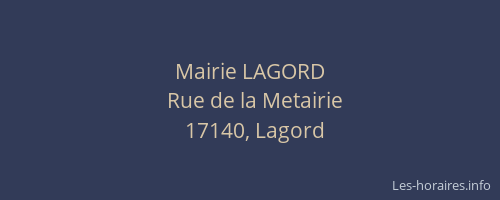 Mairie LAGORD