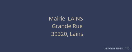 Mairie  LAINS